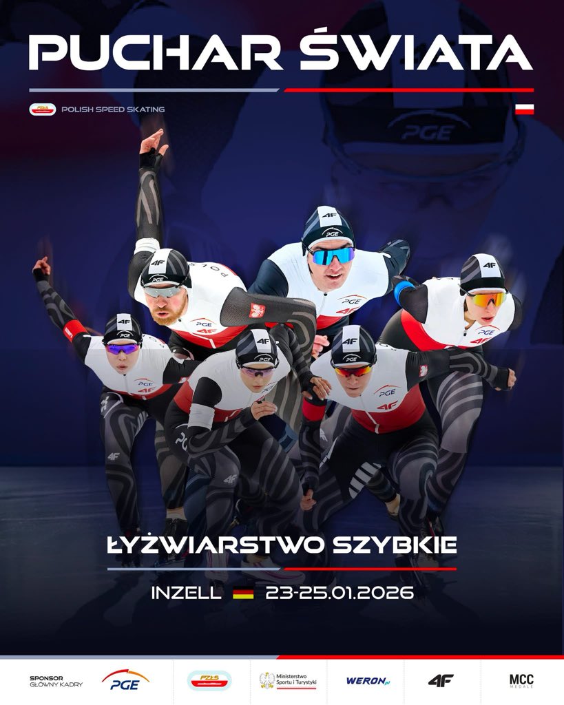 ⛸ W piątek (23 stycznia), w Inzell rozpocznie się piąty w tym sezonie Puchar Świata w łyżwiarstwie szybkim. To ostatnia okazja na zdobycie punktów do klasyfikacji generalnej cyklu 🙌

Wyniki i plan startów:
➡ live.isuresults.eu/events/2026_GE…

<a href="/Grupa_PGE/">PGE Polska Grupa Energetyczna</a> <a href="/SPORT_GOV_PL/">Ministerstwo Sportu i Turystyki</a>