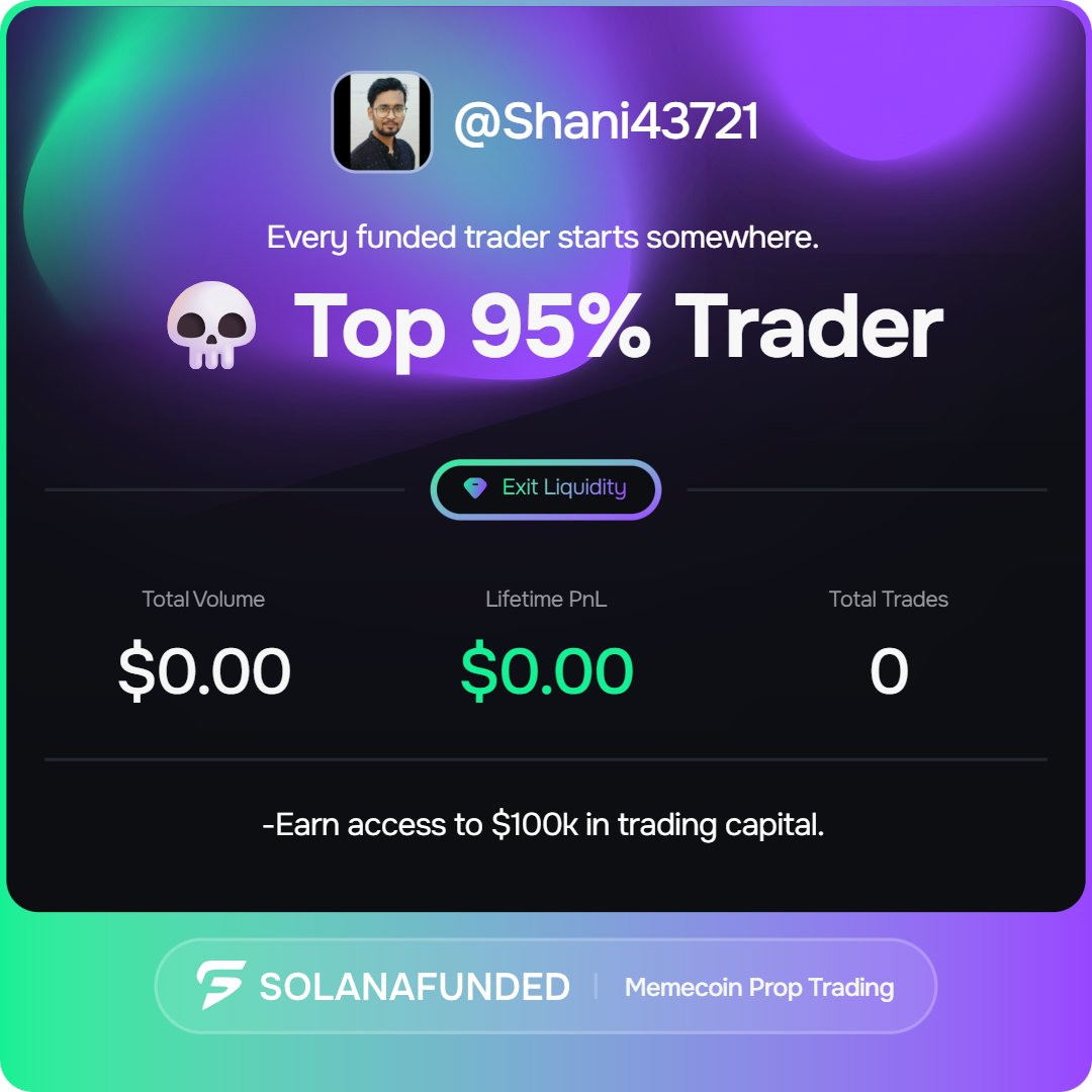 I’m outperforming others, how about you?

Check here → solanafunded.com/ref/Shani43721 #Solana #Memecoins #Trading #Crypto