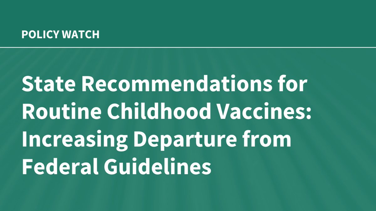 NEW: Our latest count of the # of states that have decoupled their childhood vaccine recommendations form the federal government: it's now up to 28. A big increase from just a few months ago.
kff.org/state-health-p…