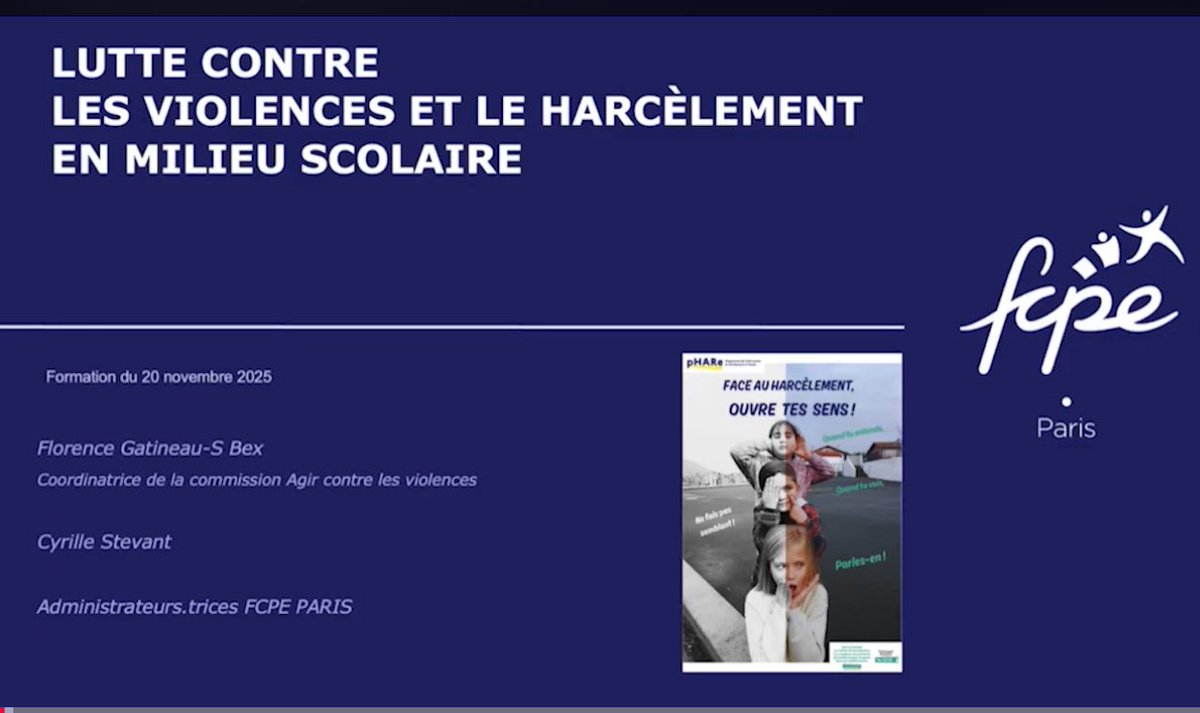 Le #harcèlement scolaire est un fléau qui nécessite une mobilisation générale de tous les acteurs éducatifs.

➡️ Revoir notre formation dédiée au harcèlement et aux violences faites aux  enfants.

youtu.be/wAEyddPCsp4?si…