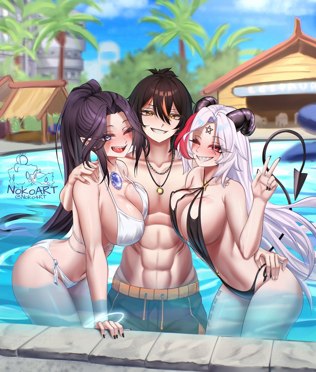 Nos fuimos de viaje de vacaciones con  <a href="/AzulaBiack/">AzulaBiackVT 🔥♠️</a> y <a href="/nyxxachlys/">🌑Nyxx Achlys</a>  !
Celebrando el inicio de verano con esta art collab y las chicas 🐯🔥🌙
Art: <a href="/Noko4rt/">Noko🍊🐍 | Artist & Illustrator</a> 
#artshiona #AzulaBiackismo #nyxxart #VTuberES