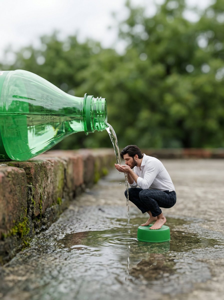Tiny Man on Bottle Cap