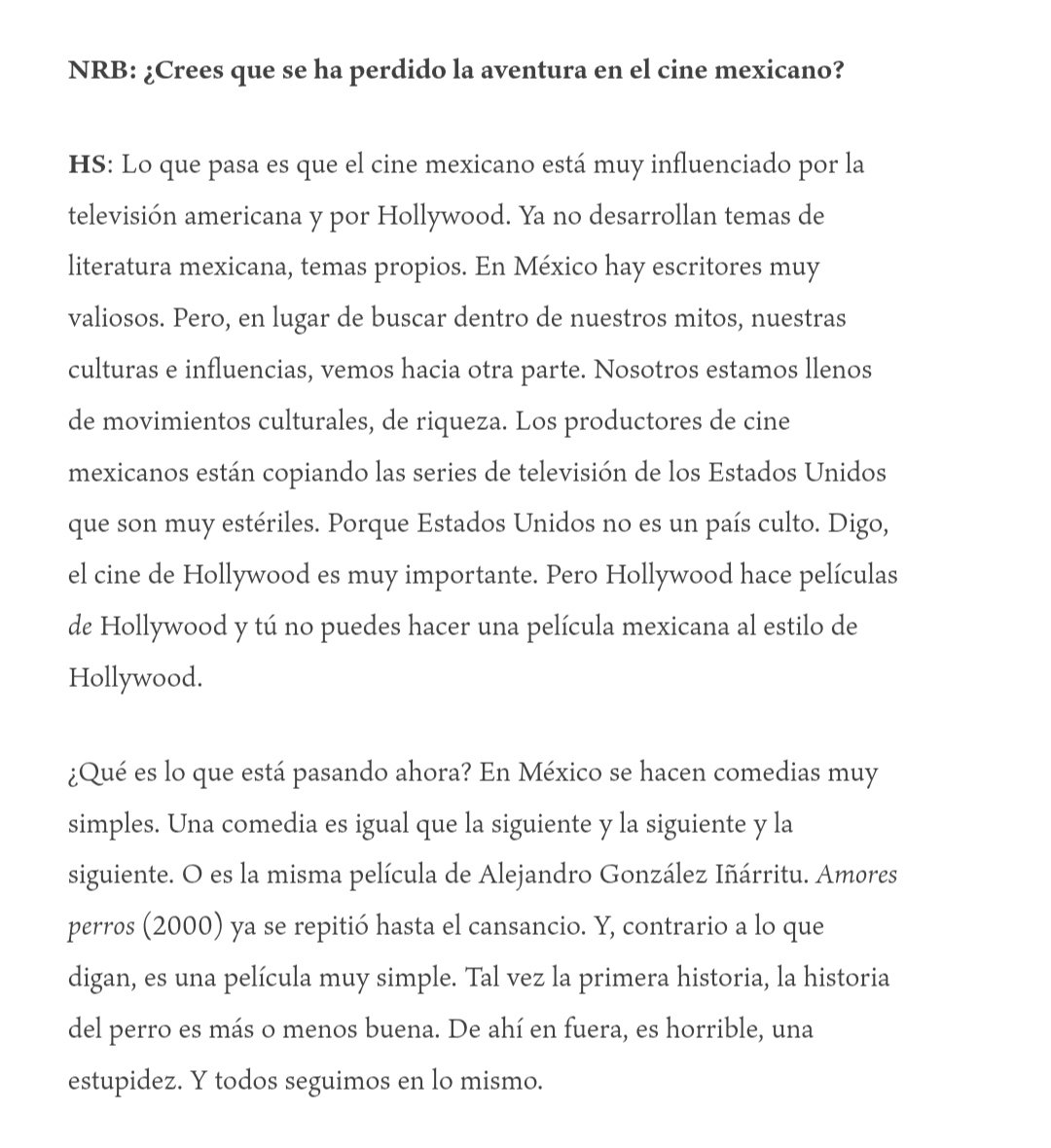 A_Karerina's tweet image. Qué grande Hugo Stiglitz, duro contra Iñarritu. La entrevista es de @Pez_out
para @nexosmexico.

cultura.nexos.com.mx/un-rostro-impa…