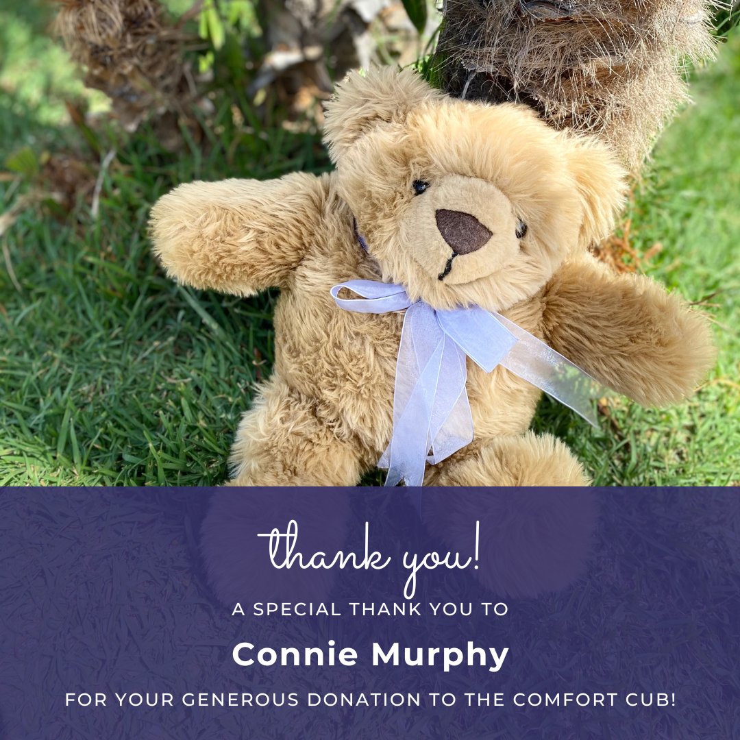 A special thank you to Connie Murphy for your generous donation to The Comfort Cub!

#thankful #TheComfortCub #hopeyoucanhold #teddybear #survivor #hope #hug #healing #brokenheart #mentalhealth