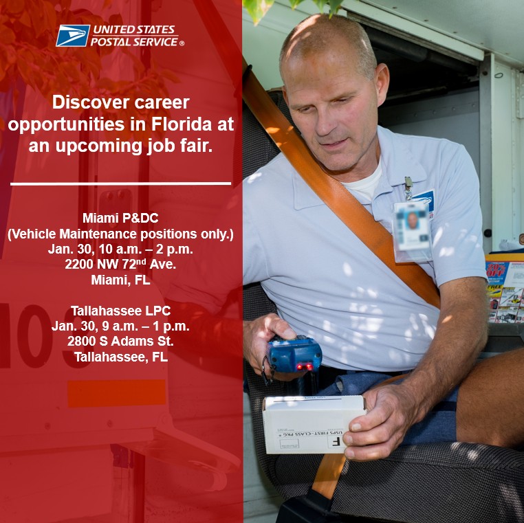 Discover career opportunities in Florida at an upcoming job fair! For tips on where and how to apply: b.link/usps/applyfora…