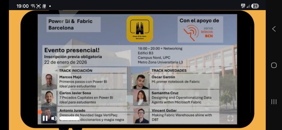 xavierbuch's tweet photo. Interesante sesión sobre #PowerBI #VERTIPAQ @intelequia @MicrosoftES #MicrosoftFabric especialmemte útil la charla "Los siete pecados capitales de Powe BI" https://t.co/2TDaDwrxOc