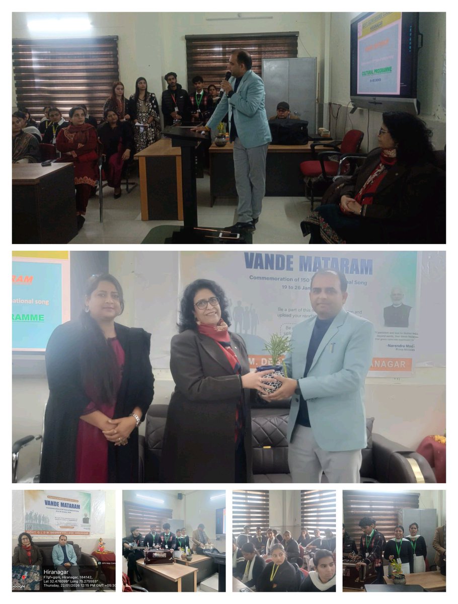 GldmGdc's tweet image. #NSSUnit of GLDM, GDC Hiranagar  organized a vibrant cultural prog. in collab with Music Deptt.of   to instill a sense of patriotism and national pride among students. Graced by Shri Phulail Singh, SDM Hiranagar, as the Guest of Honour,
#VandeMatram
#PatrioticJK
#GLDMGDCHiranagar