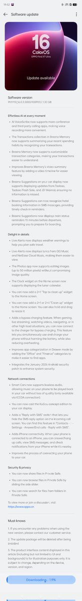 behnke_lars's tweet image. That's super crazy good. The next OTA update for the #OPPO #FindX7Ultra. About the same change log that we've just seen on the #FX8U. 👍