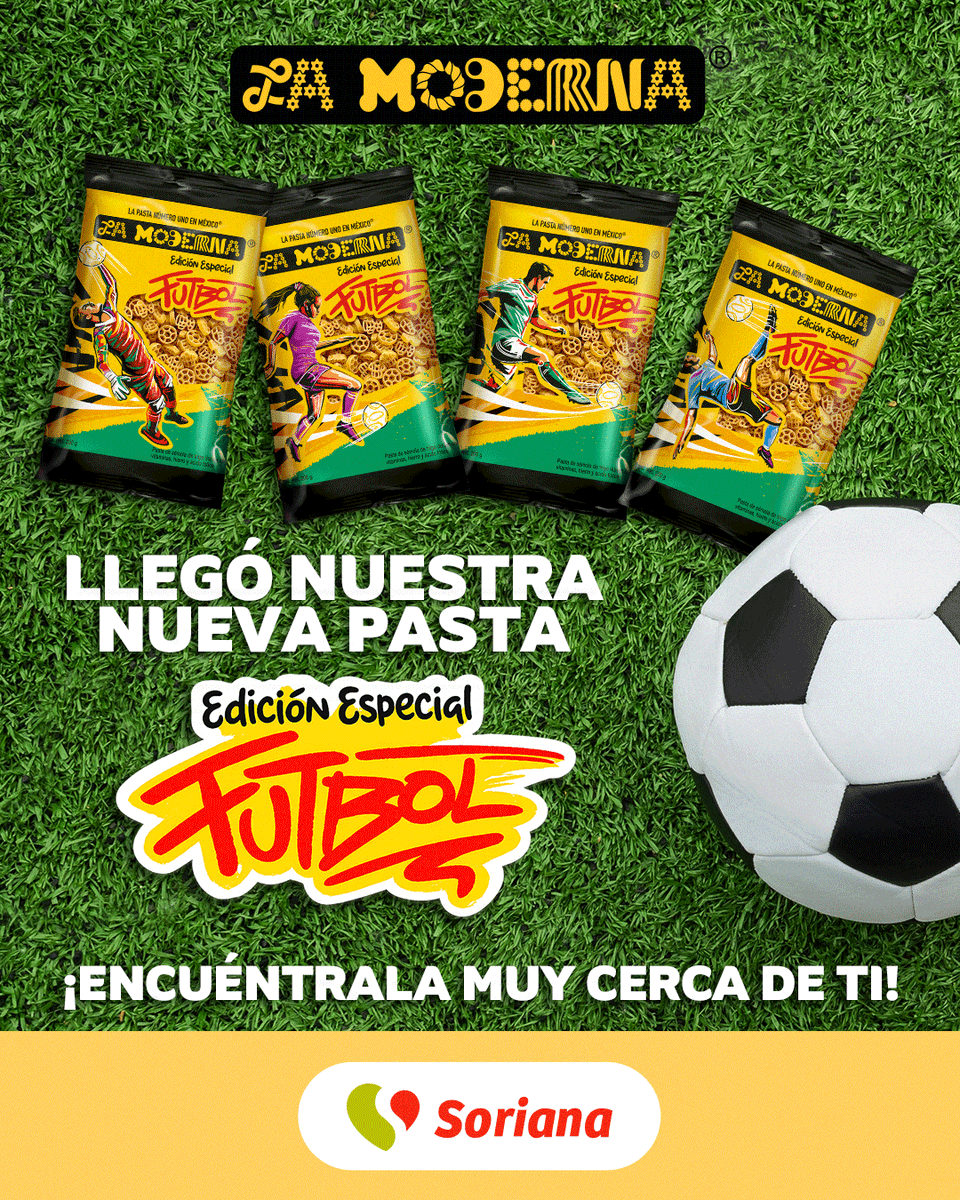 La pasión se vive todos los días. ⚽🍝
Descubre nuestra Pasta Edición Fútbol que le encantará a todos en casa. 🏠 
¡Disponible en Soriana!