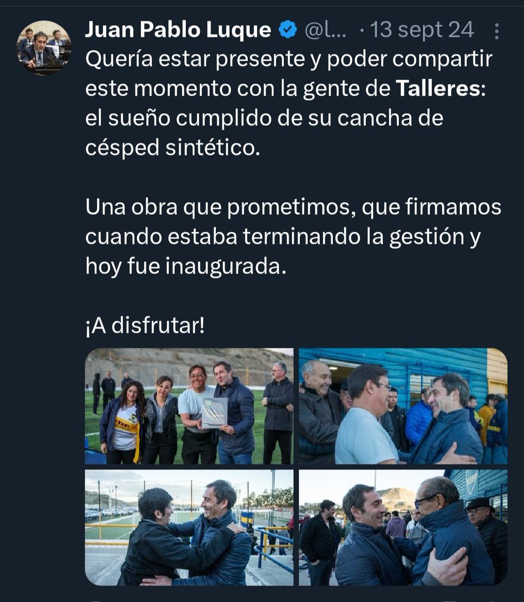 implacableCR2's tweet image. 🌴🤘

Más MUFA no puede ser este tipo.

Inauguró el césped sintético en la cancha de Talleres y ahora lo tienen que levantar todo porque se les viene el cerro encima.

Y no solo MUFA, si no también negligente. Otra cosa pagada por el pueblo para su campaña y que ya no sirve más.