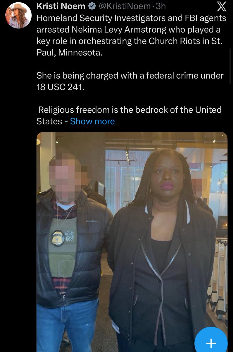 ddale8's tweet image. The White House has confirmed its official X account posted a fake image of a woman arrested in Minnesota after interrupting a service at a church where an ICE official appears to be a pastor. The White House image altered the actual photo to wrongly make it seem like the…