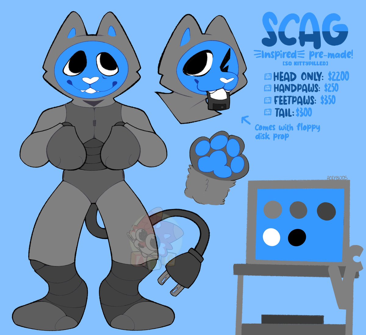 Finally have a chance to post my second regretevator themed fursuit premade!!! This one and Poob are both available and are also posted on my site under a new premade tab!
INFO BELOW 💾