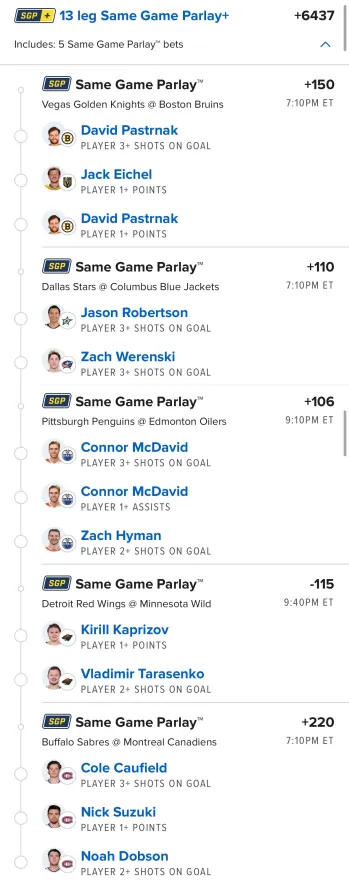 Chedzz's tweet photo. THE NHL MEGAAAAAAAAAAA (+6400) 🏒🔥

@Playbook https://t.co/qmV3ko4xiu