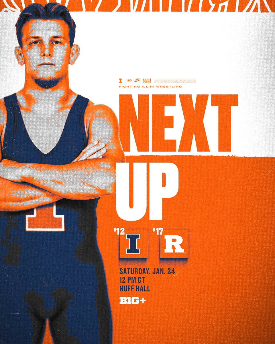 A dual at high noon on Saturday with the Scarlet Knights. 

Due to forecasted inclement weather our dual against No. 17 Rutgers originally scheduled for Sunday (Jan. 25) at 2 p.m. CT has been moved to Saturday (Jan. 24) at 12 p.m. CT.