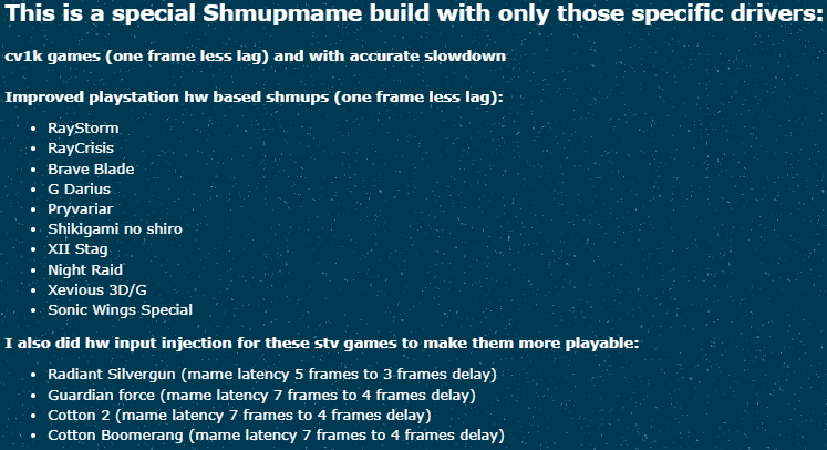 STGshmups's tweet image. Looks like shmup players got an unopened gift from last Christmas... We got a new Shmupmame release with a focus on fixing slowdown on CV1K games (Ibara, Pink Sweets, and most notably Mushihimesama Futari), + some PS/STV-based game fixes

Shmupmame sh3:
shmups.system11.org/viewtopic.php?…