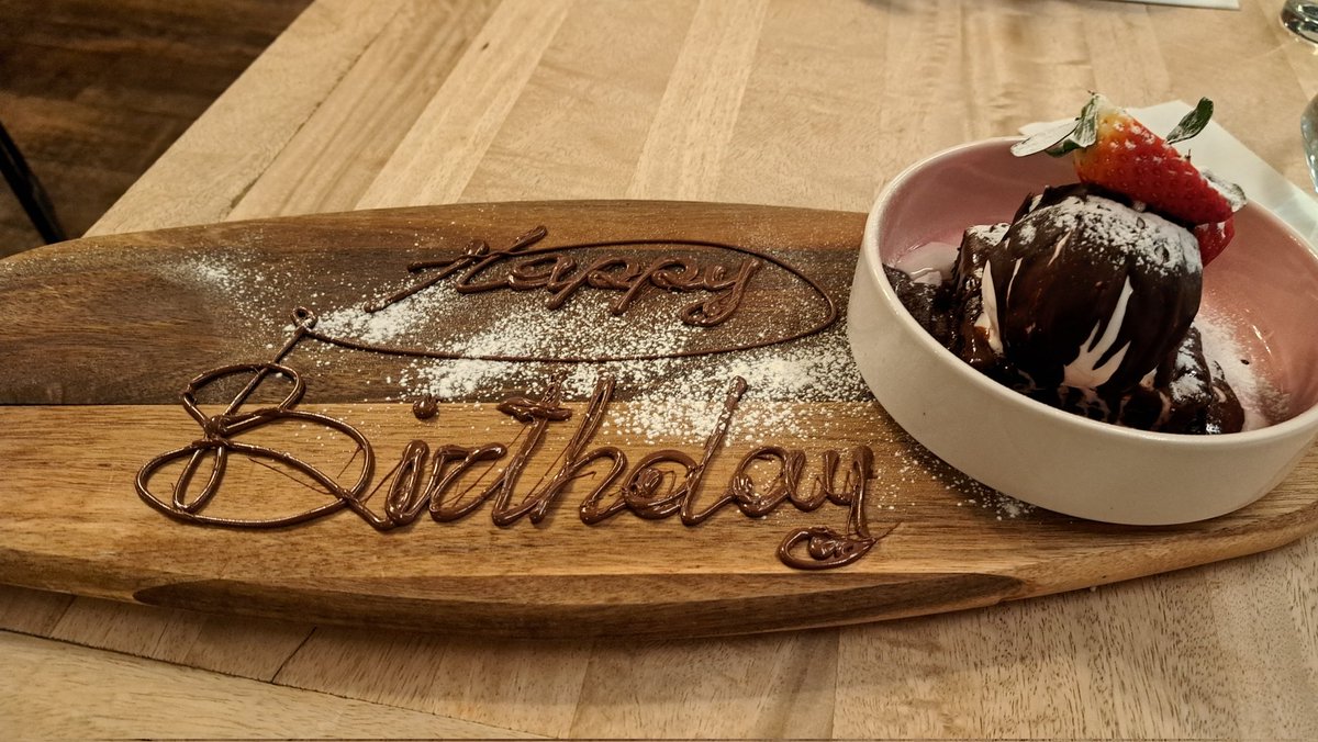 cattbutt's tweet image. Went out for tapas with my friend for my birthday, and they did this with my dessert 🥹