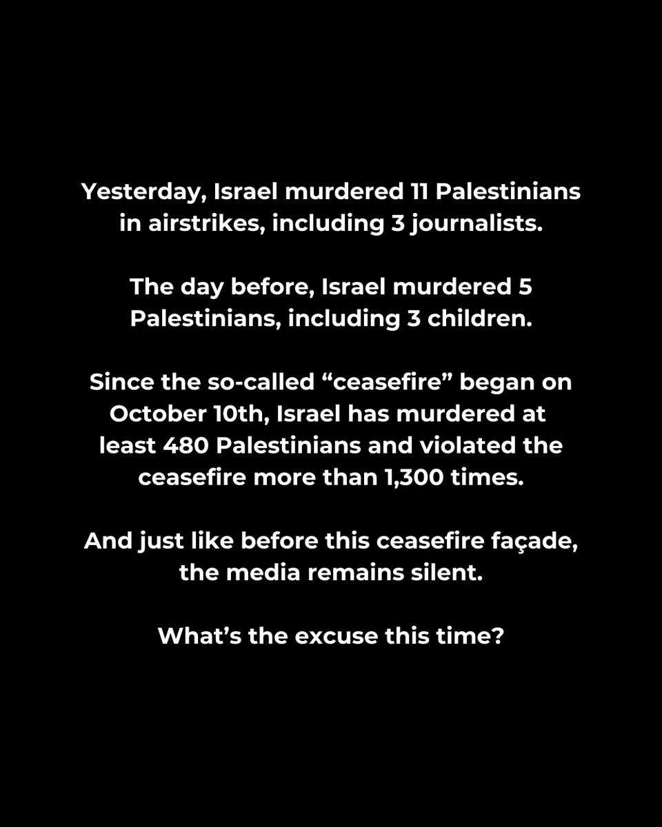 WearThePeaceCo's tweet image. The ceasefire is a lie. The media is complicit. If Palestinians were violating it, the headlines would be nonstop, global condemnation immediate, emergency UN meetings convened within hours, and Palestinians collectively blamed, punished, and dehumanized, more than they already…