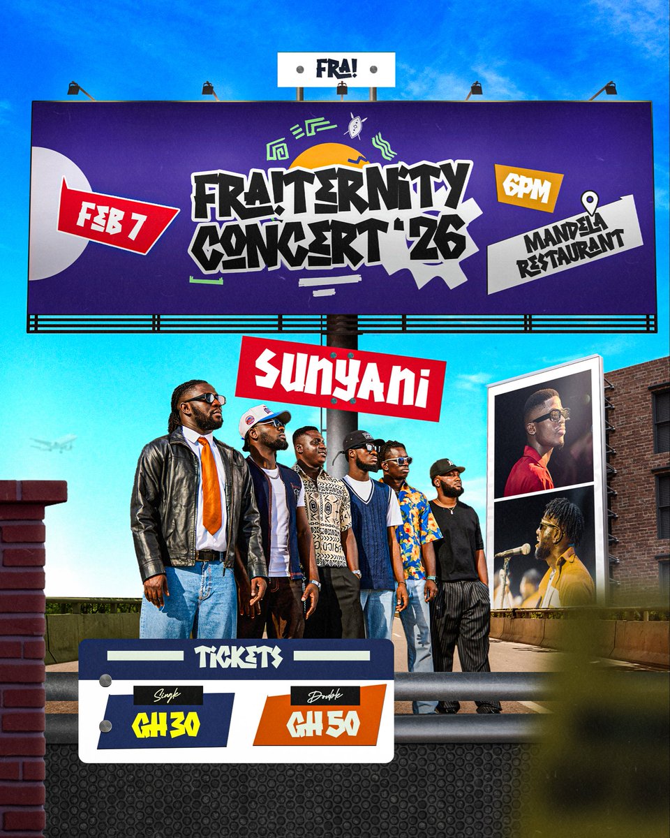 We’re heading to Sunyani on February 7th for the 3rd Edition of the FRA!TERNITY CONCERT. Expect high energy, unforgettable moments, and special artistes joining us on stage.