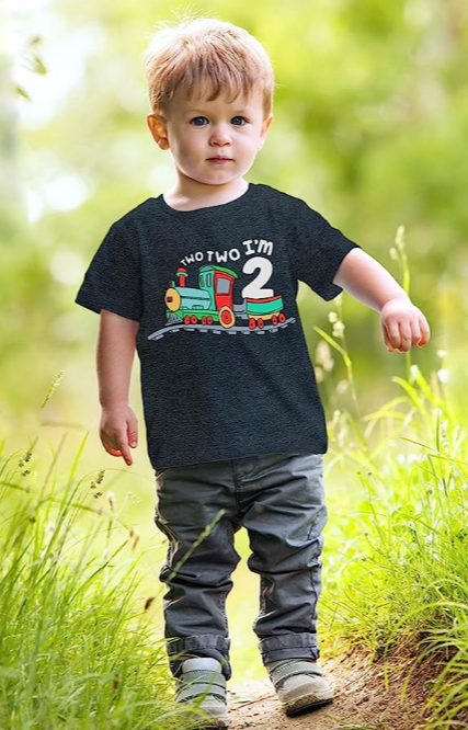 What two year old doesn't like trains? So cute! benable.com/sunflowersandt…