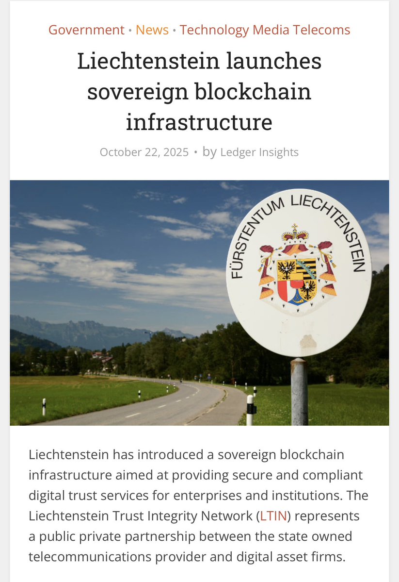 OWHistory's tweet image. WHAT THE F 😳😳😳 Look what I just found…

One of the node providers on the newly launched @SwissSubnet is LTIN — a company owned and controlled by Telecom Liechtenstein, which is 100% owned by the Government of Liechtenstein.

And here’s the wild part ‼️

Just ~3 months ago,…