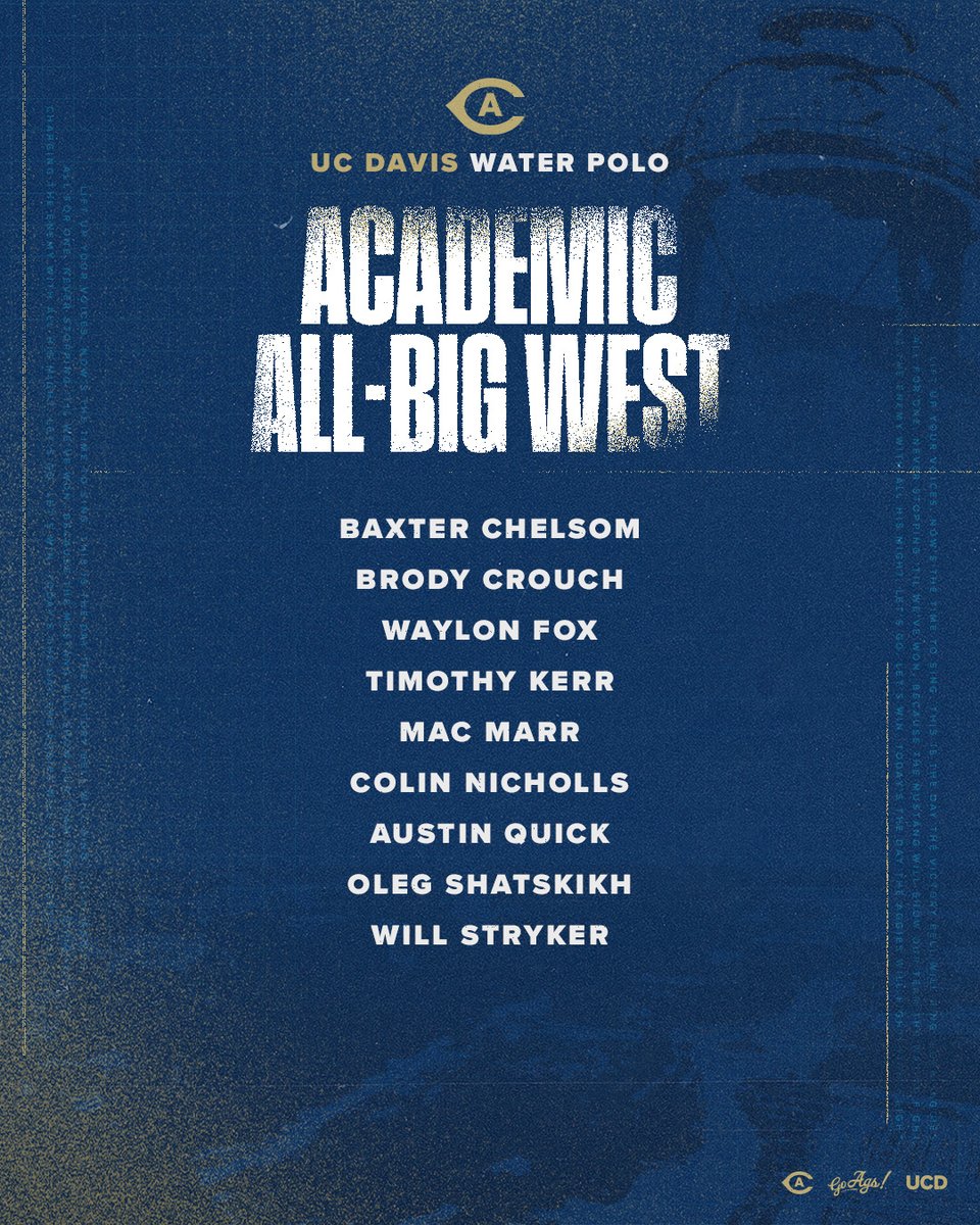 ucdavismwp's tweet photo. Smarty Ags 🤓

Congrats to these 9️⃣ for making it onto this years Academic All-Big West team!

#GoAgs https://t.co/JQ103jZYCG