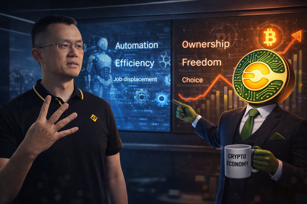 ⚡ Noticia Flash CZ plantea impacto laboral de cripto CZ afirmó que la IA  podría eliminar empleos, mientras que las criptomonedas permitirían no  depender de un trabajo tradicional.