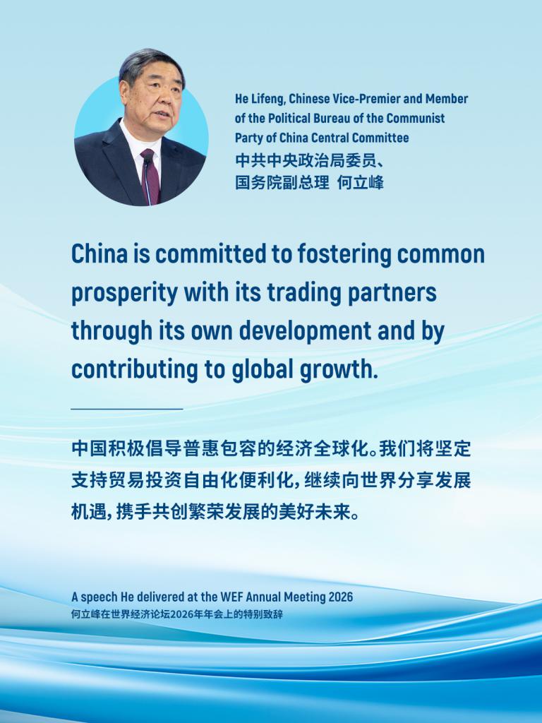 AmbCaiRun's tweet photo. Chinese Vice-Premier He Lifeng's speech in Davos, Switzerland,  drew international praise as a timely reaffirmation of China's role as a #stabilizing force in an increasingly volatile world and a defender of free trade and globalization amid rising protectionism.
👉🏻https://t.co/nqGwegybpn