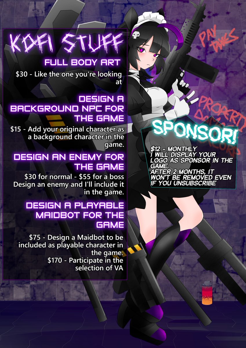 boukensha_bal's tweet image. I rarely promote my Kofi but it's been a very tough 6 months so here it is! I do art and game dev services.
Please share yes?
More below