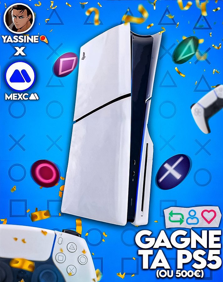 🚨CONCOURS🚨

Pour fêter ce début d’année on vous fait gagner une PlayStation 5 ! (ou 500€) 

Pour participer ⬇️

- ❤️ Like + RT 
- ✅ Suivre <a href="/YassineTwts/">YASSINE ☄️</a> + <a href="/MEXCFrancophone/">MEXC Francophone</a> + @yayou_MEXC

TAS le 31/01/2026 ! 
Bonne chance à tous 🙏❤️