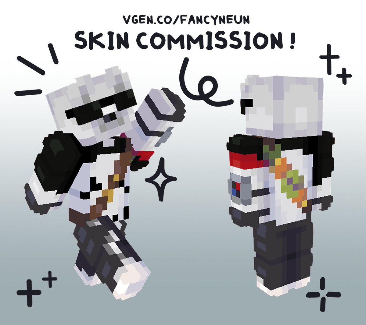 fancyneun's tweet photo. [✦ CUSTOM MINECRAFT SKINS ✦]
─ commission done for soyasadox !

「ʀᴛs ᴀɴᴅ ʟɪᴋᴇs ᴀʀᴇ ᴀᴘᴘʀᴇᴄɪᴀᴛᴇᴅ」
┗ 🔗 https://t.co/PU4Qvc0iz4

#VGen #VGenComm https://t.co/p89S7JnVjN