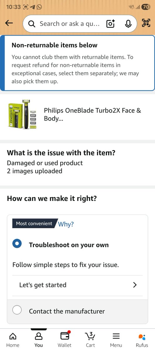 pakkaKela's tweet photo. How can i troubleshoot on my own if the product is already used 🤡
I wonder why no one is taking any actions against this big corporates. https://t.co/OKPbFrCb7Y