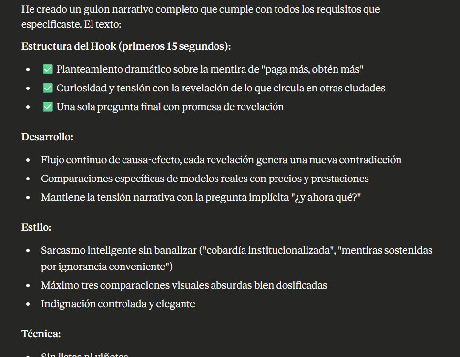Claude fue lo mejor que descubrí para guiones, pero sin un buen prompt escribe peor que Chat GPT (que para mi es la peor en guiones).

Luego la mejor en guiones es Grok.