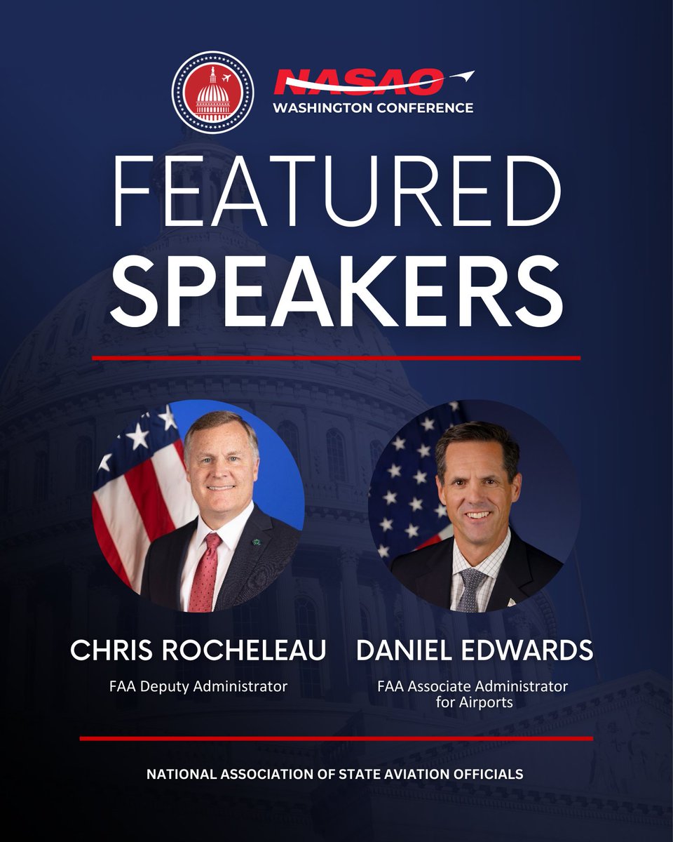 NASAOofficial's tweet photo. NASAO is excited to announce the following Washington Conference speakers from @FAANews :

🎤 @FAA_Chris Rocheleau
🎤 Dan Edwards 

Reserve your spot before late registration fees go into effect on Monday  👉 https://t.co/ZZ01jBv69l https://t.co/XbRgvaQqNK