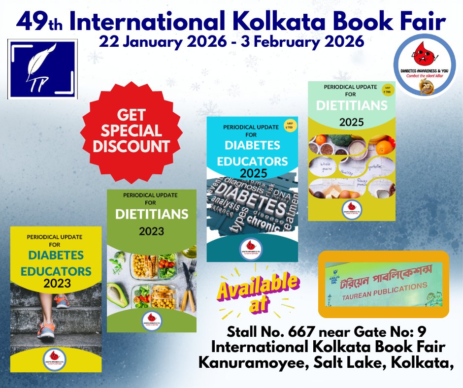 dayorgin1's tweet photo. FOR KIND ATTENTION OF DIABETES EDUCATORS &amp; DIETITIANS
#DiabetesAwareness #PeriodicalUpdateforDiabetesEducators #PeriodicalUpdateforDietitians #DiabetesEducators #Dietitians #InternationalKolkataBookFair2026 #DAY https://t.co/rmSSxW4dxs
