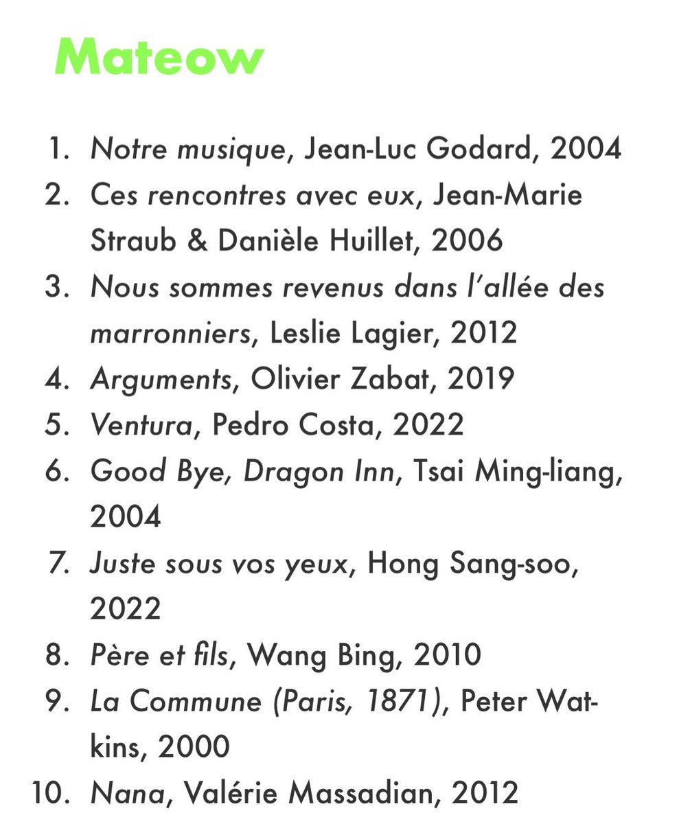Mateowwwww's tweet photo. Et voilà (ça change pas trop de mon top 10 all time) https://t.co/qgoYlUBgda