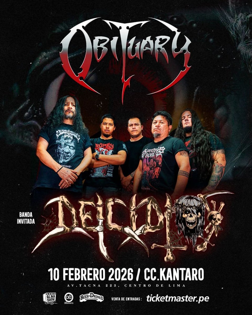 #metalperuano #deathmetal Deicidios, la banda pionera de death metal en Ayacucho, abrirá el concierto del próximo 10 de febrero en CC. Kantaro donde Obituary celebrará los 35 años de su  icónico disco Cause of death.
