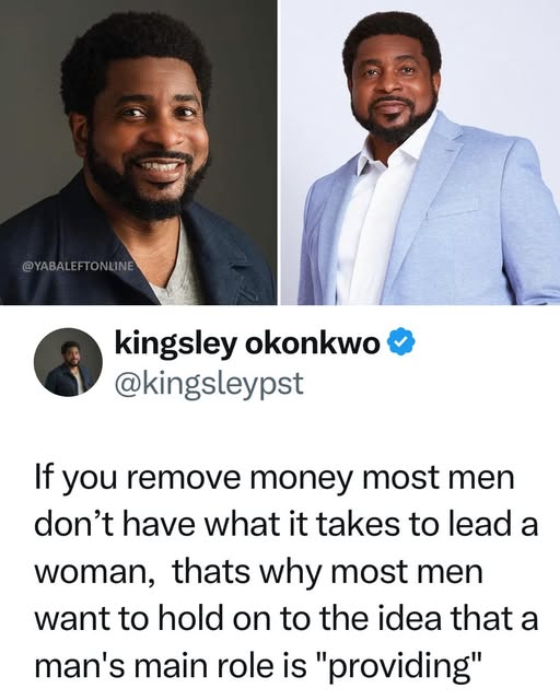 yabaleftonline's tweet image. "If you remove money most men don't have what it takes to lead a woman" – Pastor Kingsley Okonkwo shares why men hold on to the idea/role of "providing"