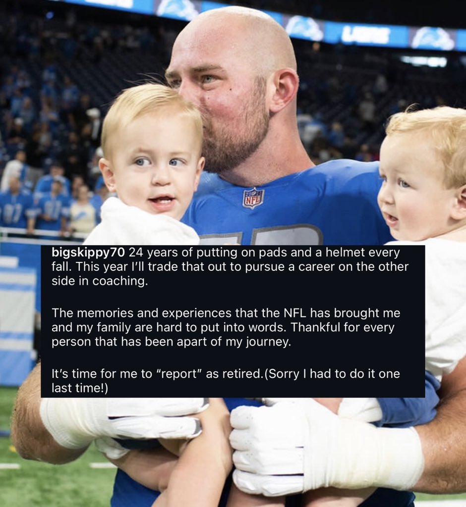 the_det_times's tweet image. BREAKING: Lions OT Dan Skipper has announced on IG that he is retiring from the NFL

CONGRATULATIONS SKIP 👏