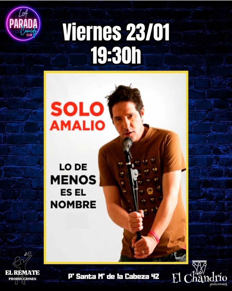 Oye, el viernes estoy en PARADA 42, de la mano de EL REMATE y con el OBJETIVO de que tú y tu gente.... Paséis una noche DPM!!!!

Pilla tus ENTRADAS pinchando aquí abajo.... Que vas a FLIPAR!!!!!

atrapalo.com/entradas/la-pa…

#PARADA42 #EL_REMATE_PRODUCCIONES #EL_CHANDRÍO_PRODUCCIONES