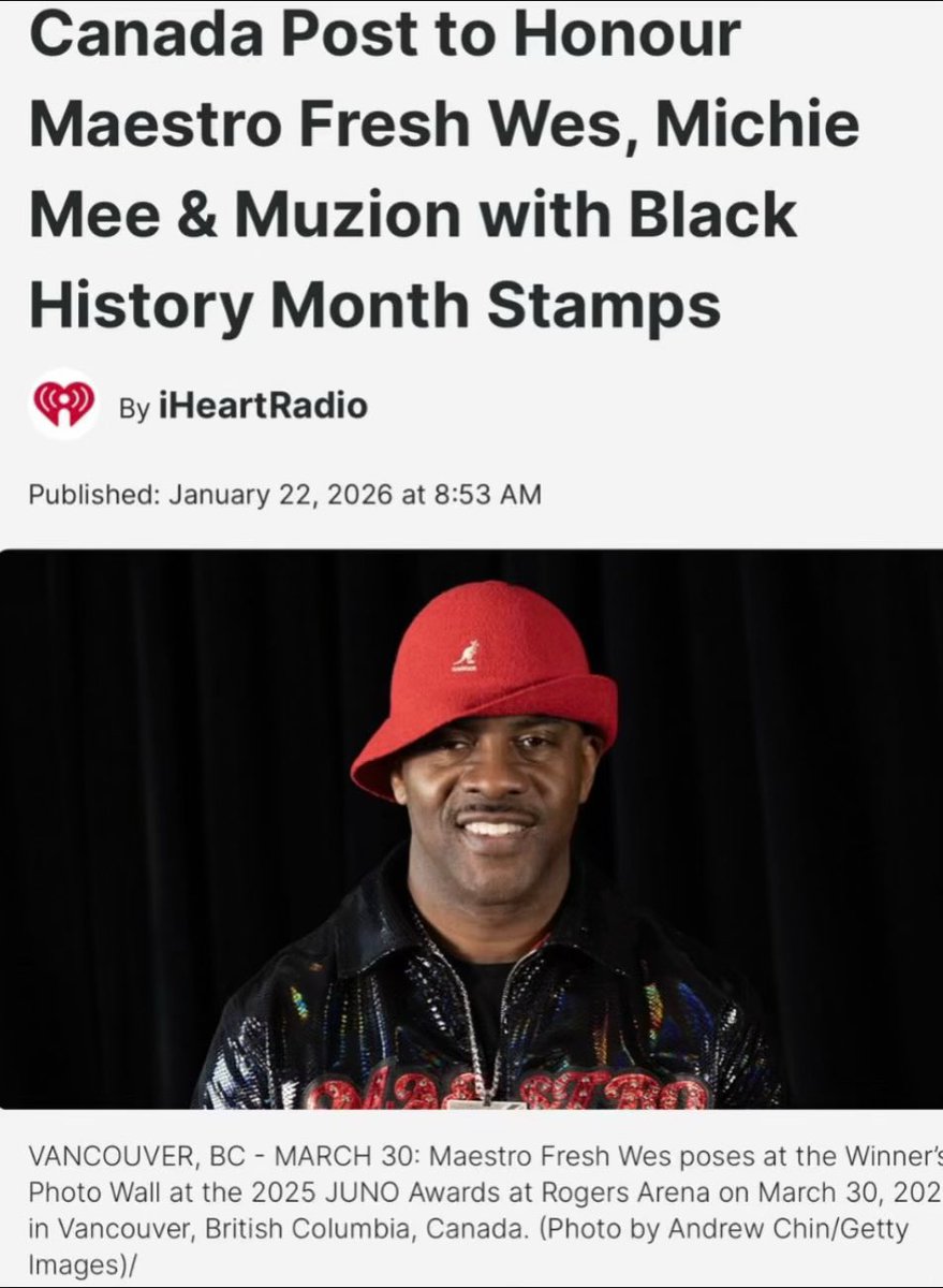 MichieBadgalMee's tweet image. via: @Torontorapstarss “History stamped in ink 🇨🇦 #CanadaPost honors #MaestroFreshWes #MichieMee &amp;amp; #Muzion with Black History Month stamps! “