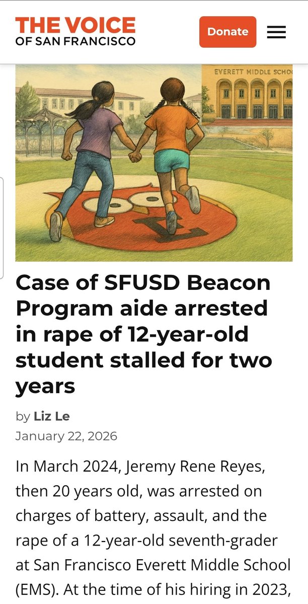 Everett Middle School let Jeremy Reyes supervise Beacon kids, he had 6 felony assault charges in Contra Costa. Pro-crime DA Becton plea dealed him to 1 misdemeanor - she is worse than Boudin. Reyes groomed a 12yr old, lured her to his home &amp; raped her. My sister was about the