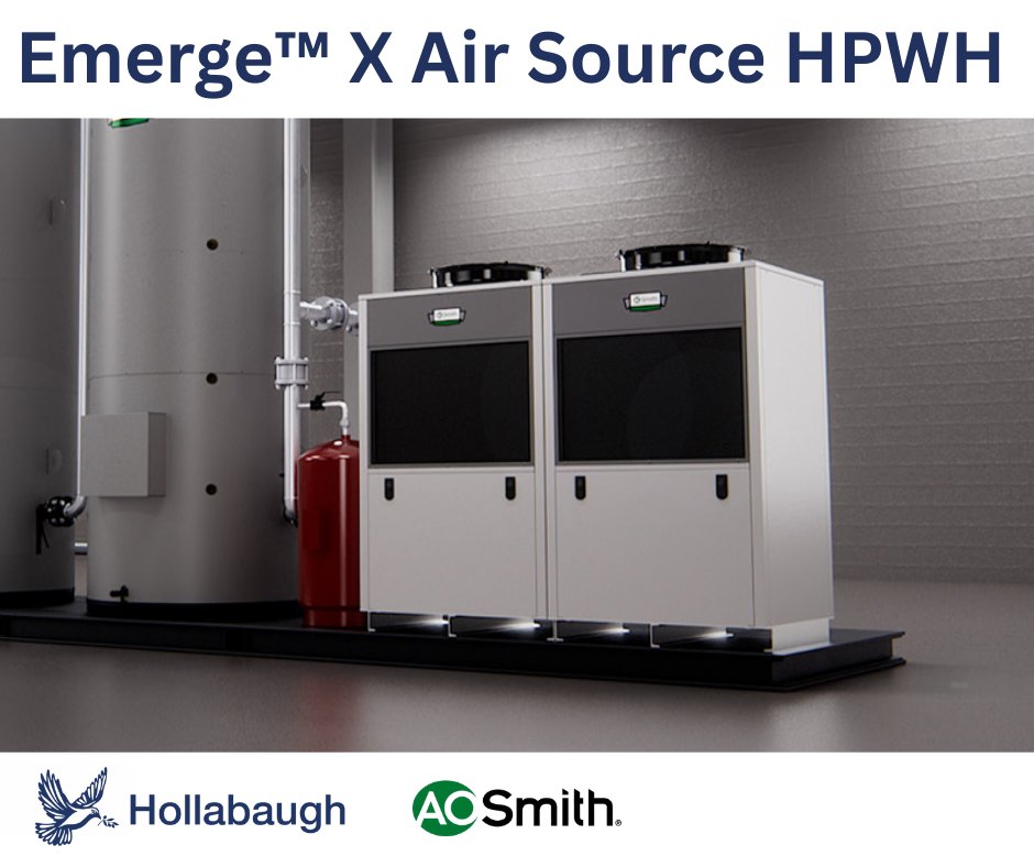 hollabaugh_bros's tweet photo. The Emerge™ X Air Source HPWH from A.O. Smith is highly efficient with low emissions, dependable performance even in sub-freezing temperatures, and a modular design that allows multiple units to be combined.
Represented in: AK, N ID, OR, WA
#aosmith #hollabaugh https://t.co/Oq9GMTmSbp