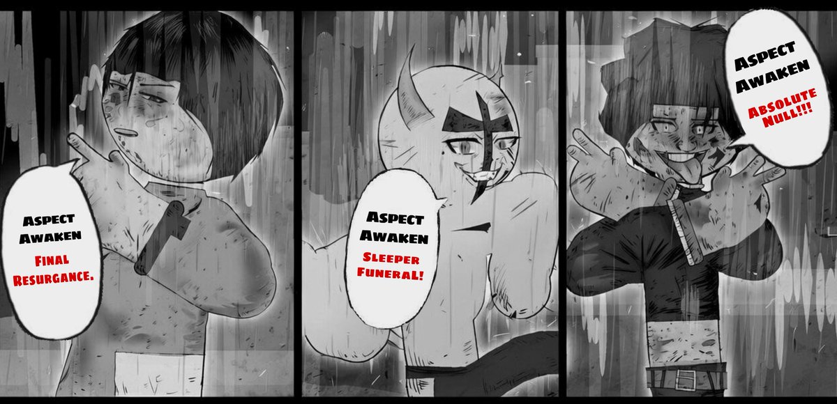 Another Panel Sequence made in sticknodes for my manga I had to work on my detailing and style from my first time I posted on here,I copied the sorta trope from jjk "Triple Domain Clash" there's a colored and black and white lmk if yall fw it

#jjk #JujutsuKaisen #sticknodes