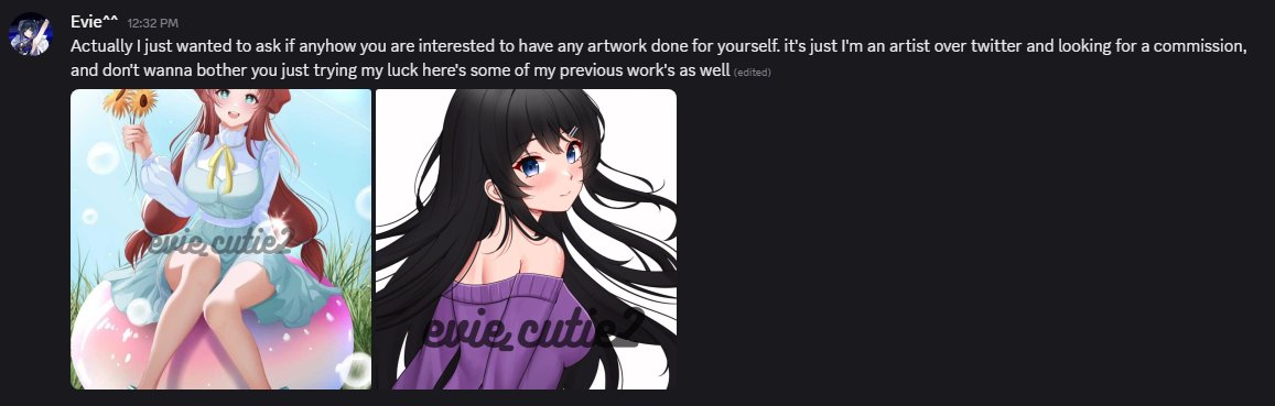 Jowzer's tweet photo. @evie_cutie2 Starting to post on whatever account decides to send these to me, if someone is sending you "Hey commission me" on discord, it's never the actual artist. https://t.co/IZ6xzkhzWG