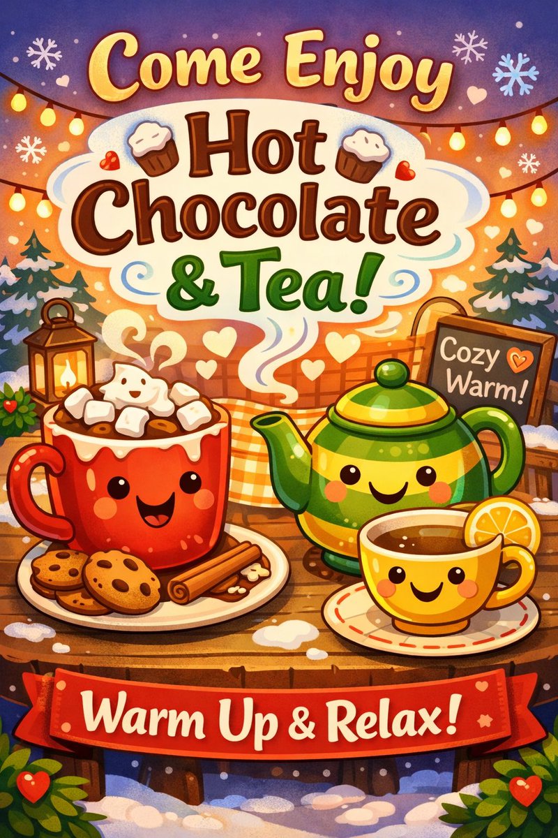 For the cold, rainy day, come to the BAC and enjoy some hot chocolate or tea!