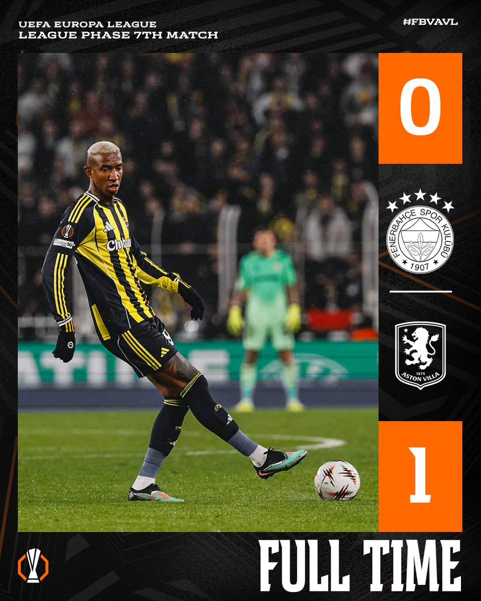 Fenerbahce's tweet image. Maç sonucu: Fenerbahçe 0-1 Aston Villa
