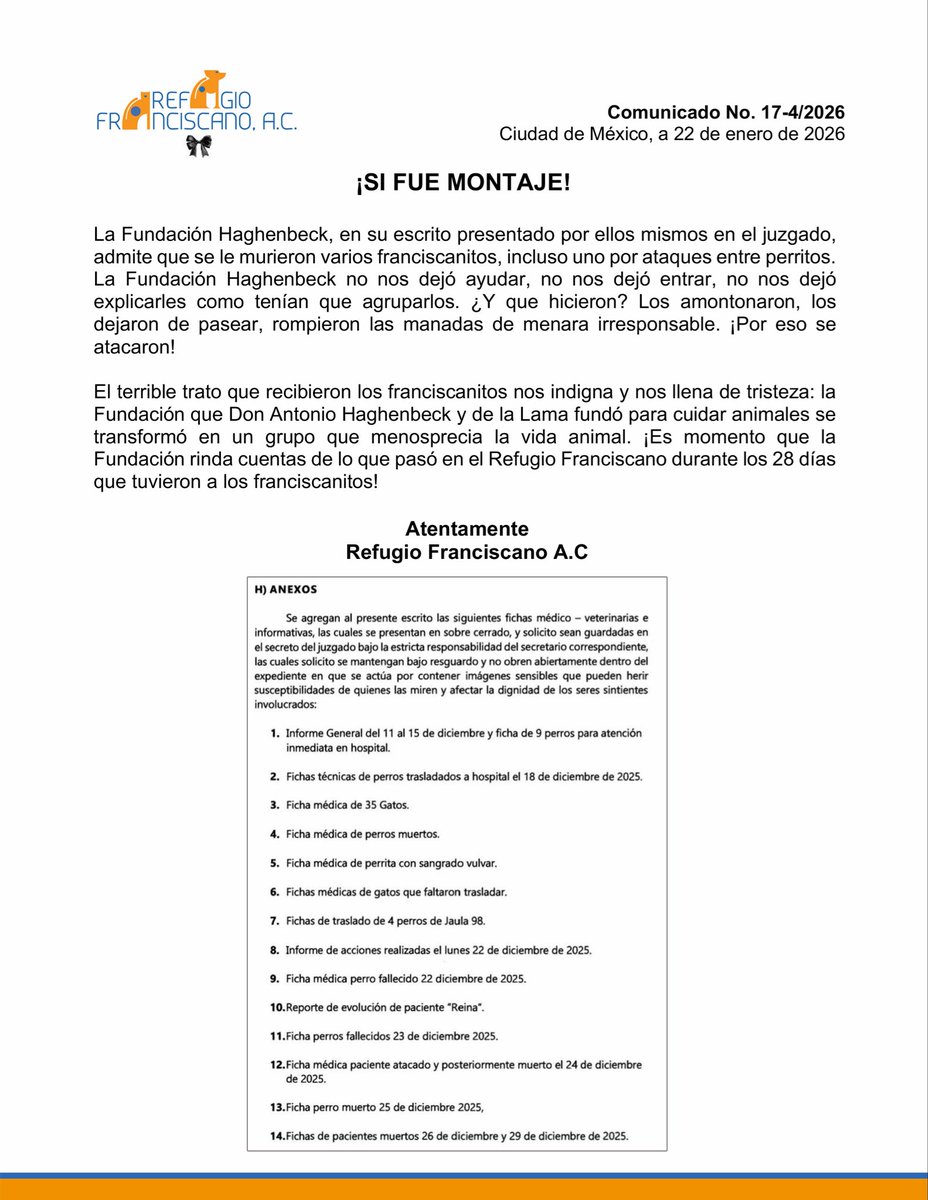 #refugiofranciscano 
#Sifuemontaje  
#justiciaparalosfranciscanos 
#todossomosfranciscanos