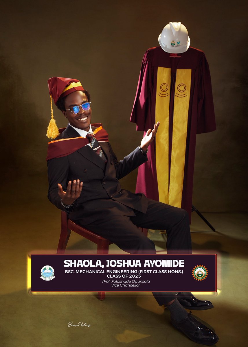 jas4vr's tweet photo. Shaola Joshua Ayomide, BSc. Mechanical Engineering. First Class Honours - 4.65/5.0

3 Scholarships, 1 dream.

Thank you Jesus! https://t.co/VF7gQFEzng