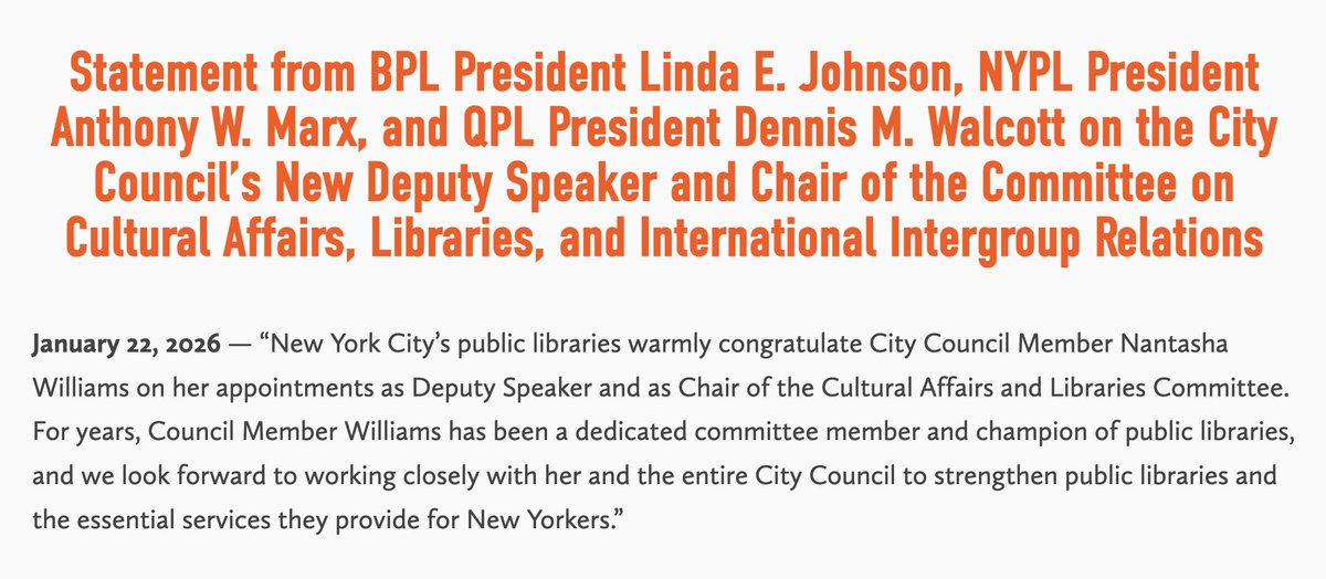 NYC Libraries tweet media