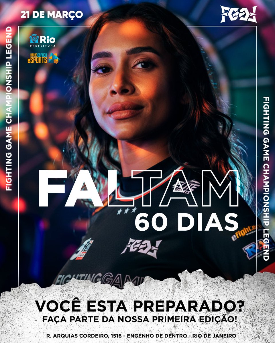 FALTAM 60 DIAS! 🔥🏆

O palco está sendo preparado.
As lendas estão se formando.
E a história começa agora.

📍 R. Arquias Cordeiro, 1516 - Engenho de Dentro, Rio de Janeiro

As inscrições estão abertas na bio!

#FGCL #FGC #fightinggames #esports
